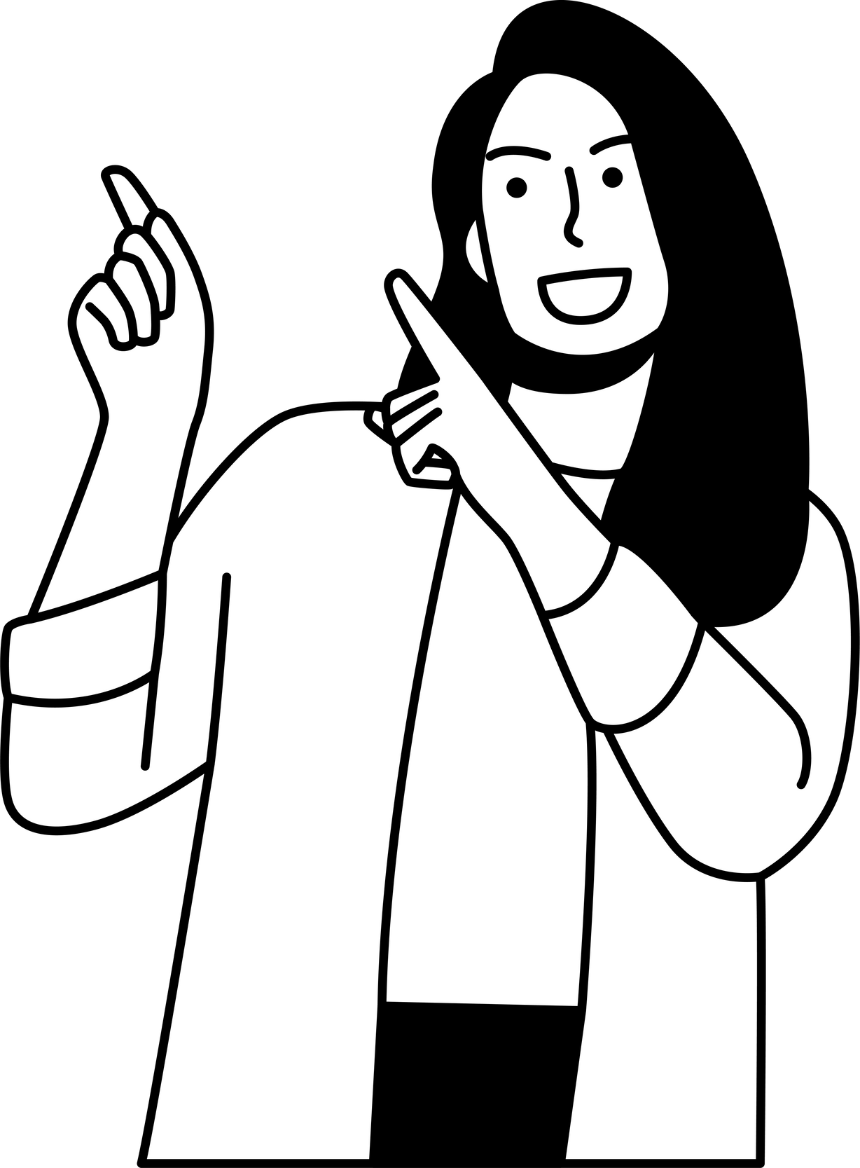 Happy People Pointing with Finger Illustration